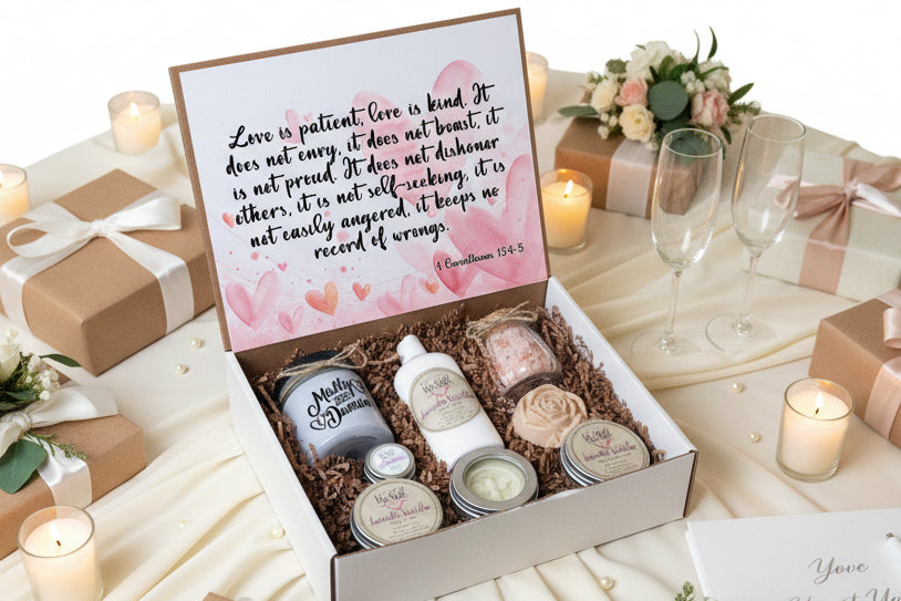 Christian Gift | Love is Patient | 1 Corinthians 13:4-5 | Engagement Gift | Self Care Gift Box | Bride Gift | Wedding Gift | Valentine Gift