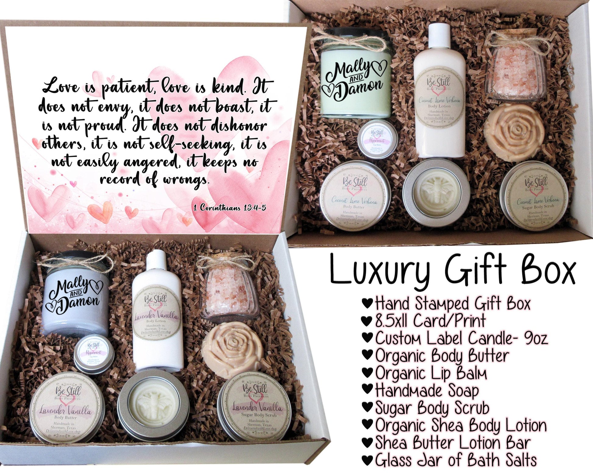 Christian Gift | Love is Patient | 1 Corinthians 13:4-5 | Engagement Gift | Self Care Gift Box | Bride Gift | Wedding Gift | Valentine Gift