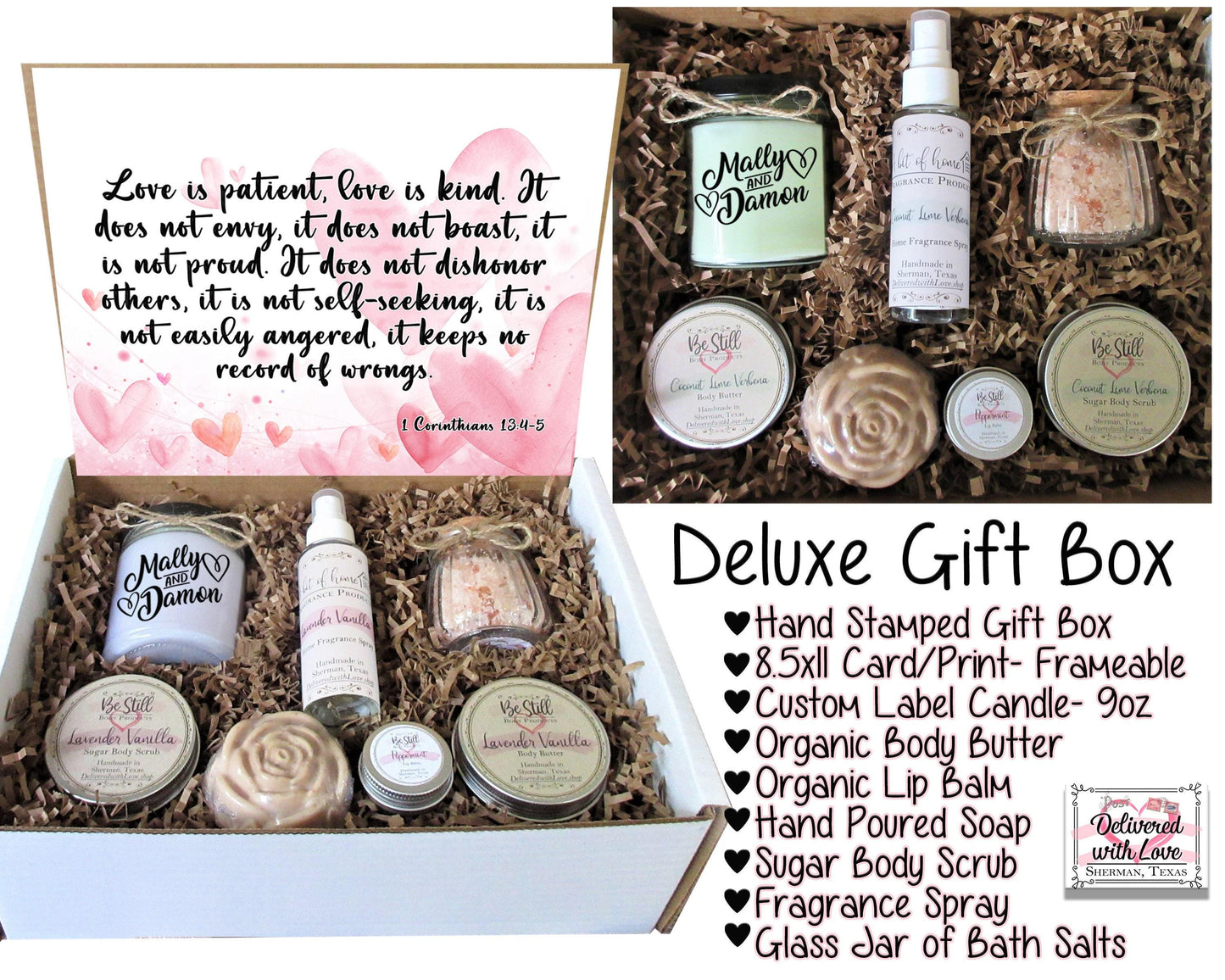 Christian Gift | Love is Patient | 1 Corinthians 13:4-5 | Engagement Gift | Self Care Gift Box | Bride Gift | Wedding Gift | Valentine Gift