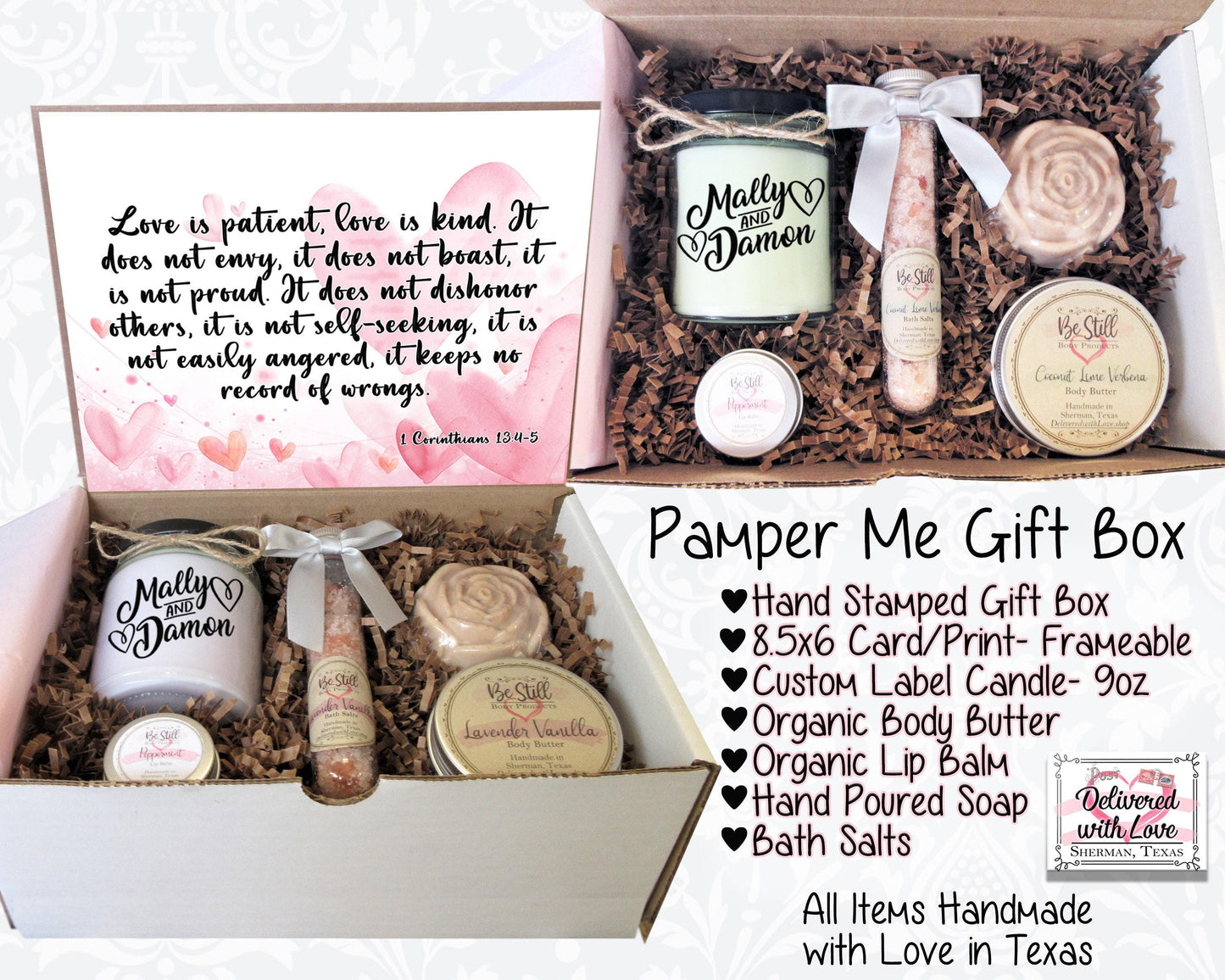 Christian Gift | Love is Patient | 1 Corinthians 13:4-5 | Engagement Gift | Self Care Gift Box | Bride Gift | Wedding Gift | Valentine Gift