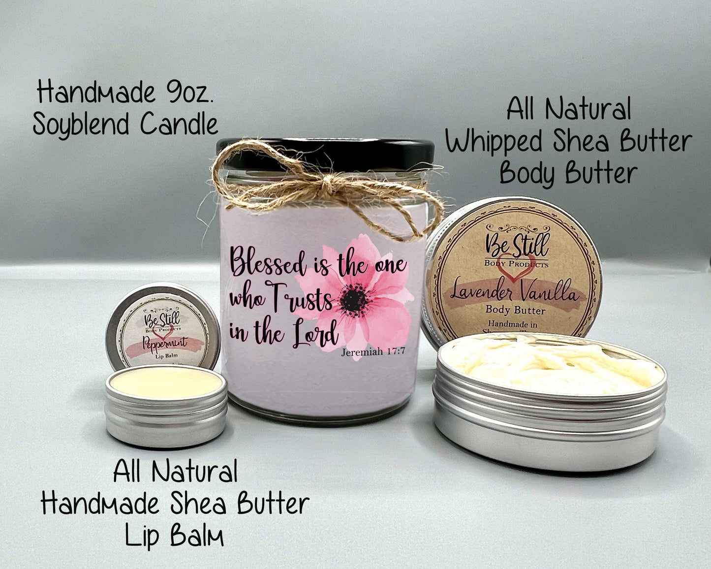 Christian T-Shirt Gift Box - Jeremiah 17 7,  Candle, T-Shirt, Tumbler, Spa Items,  Care Package for Her