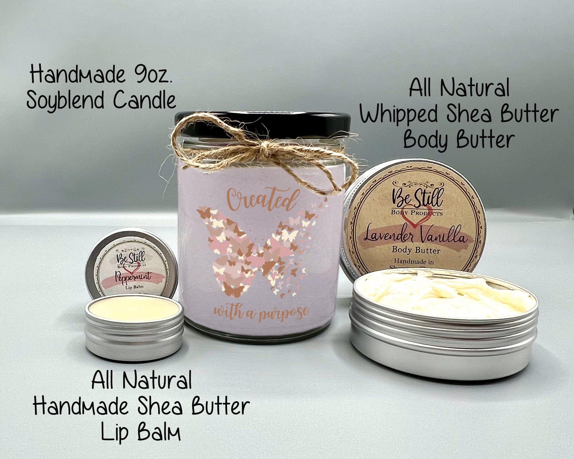 Christian T-Shirt Gift Box - Personalized T-Shirt, Glass Can, Spa Gift - Created with a Purpose - For You or a Special Gift
