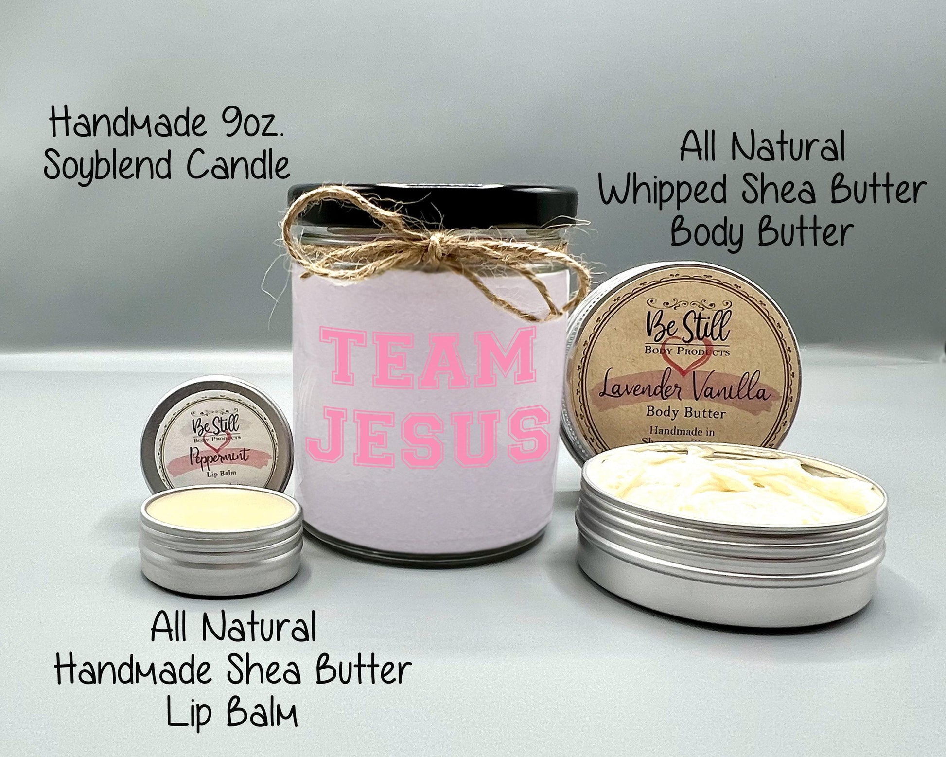 Christian T-Shirt Gift Box, Team Jesus Candle, Custom T-Shirt, Custom Tumbler | Spa Set | Christian Gift Box