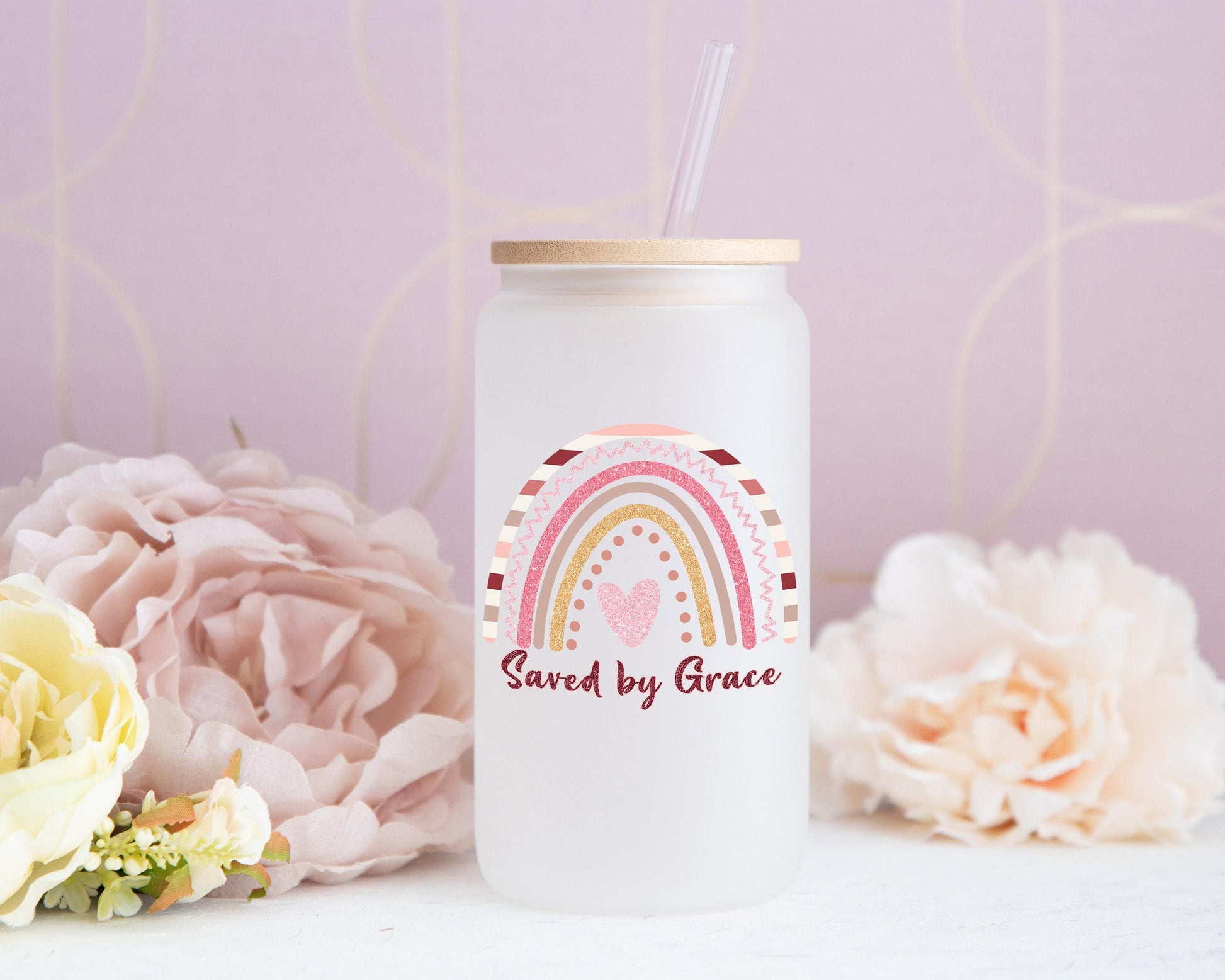 Christian T-Shirt Gift Set-  Saved by Grace with Candle, T-Shirt, Tumbler | Care Package | Spa Gift Box,