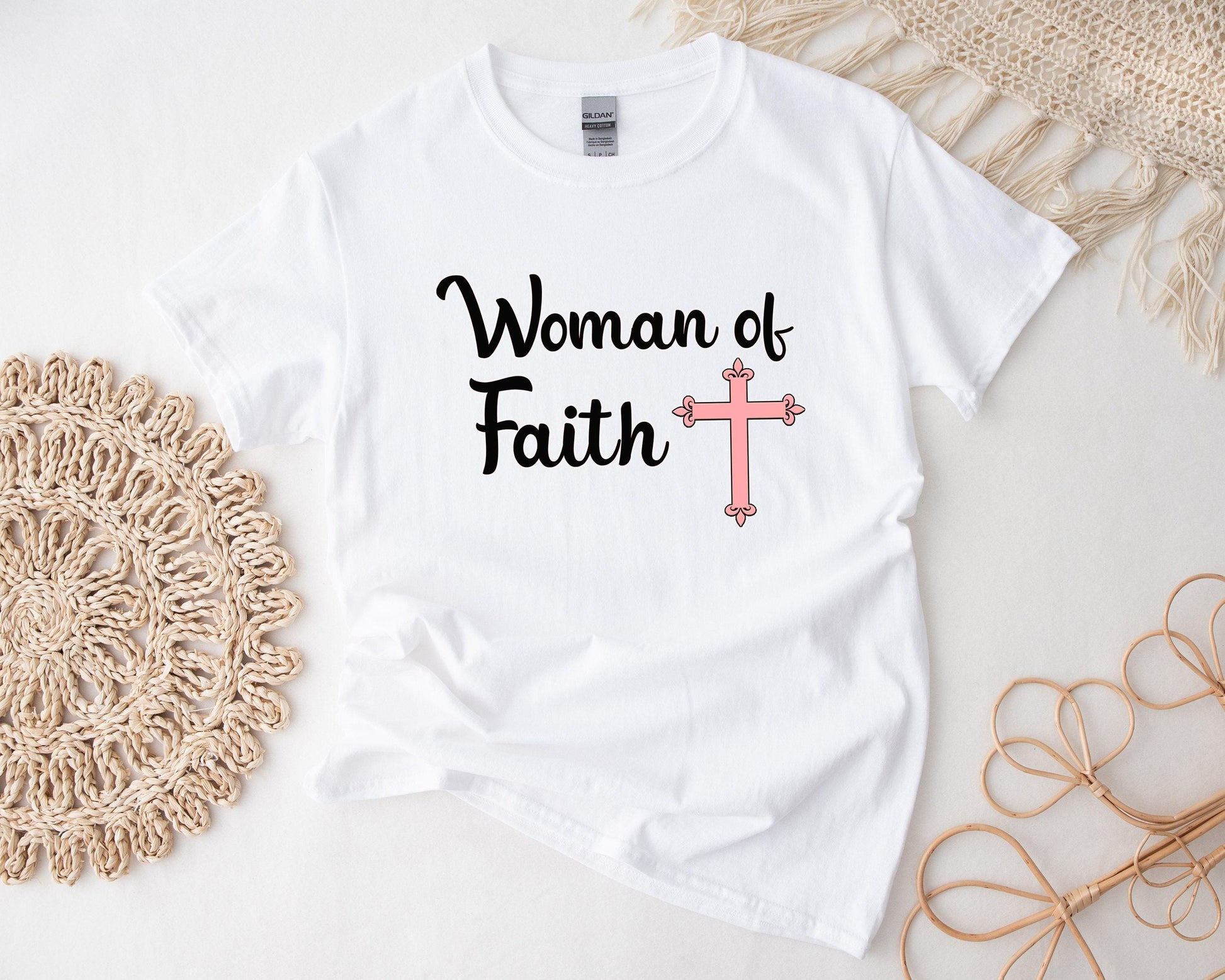 Christian Woman's Gift Box - Woman of Faith Candle, T-Shirt, Tumbler, Spa Set | Care Package for Her