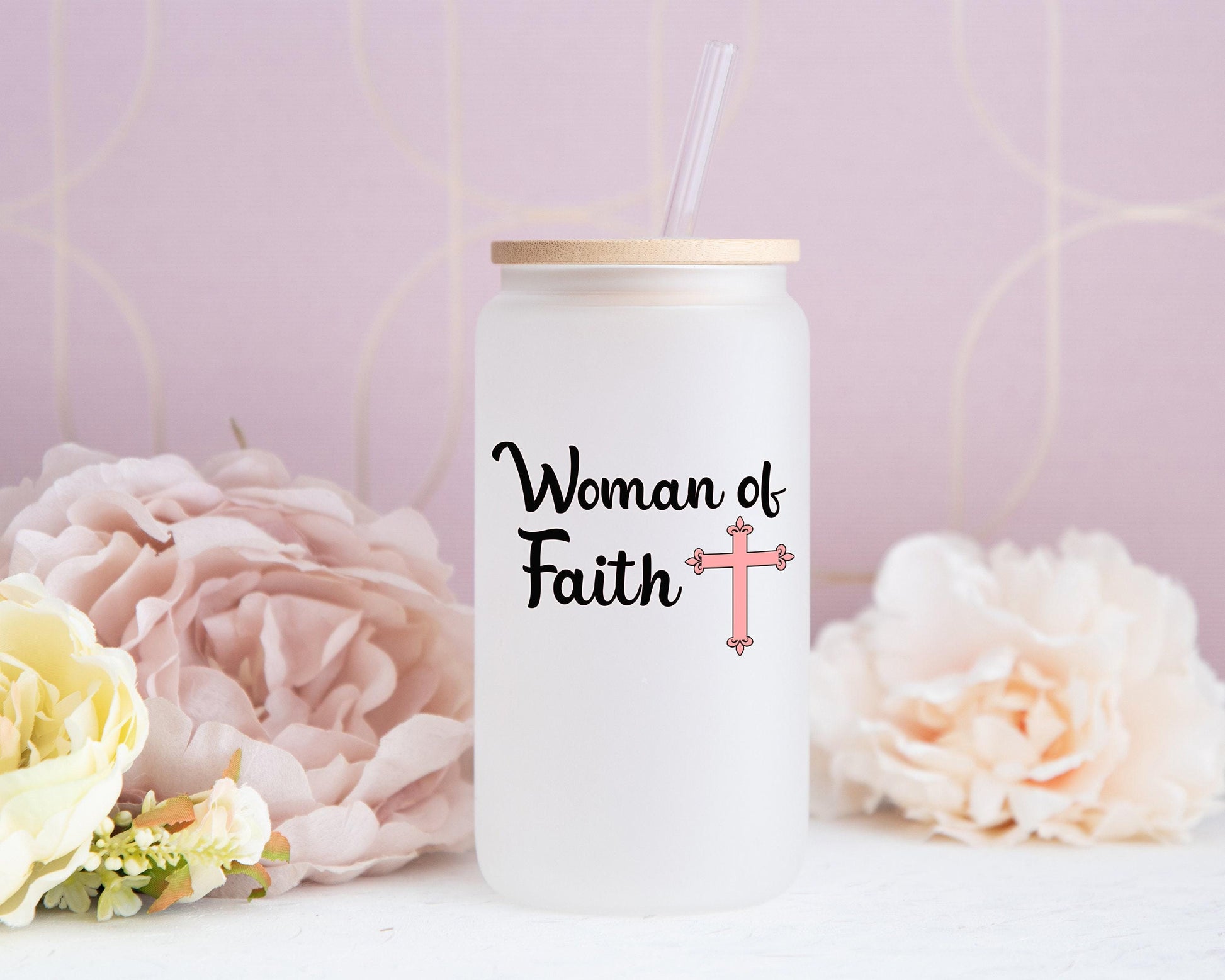 Christian Woman's Gift Box - Woman of Faith Candle, T-Shirt, Tumbler, Spa Set | Care Package for Her