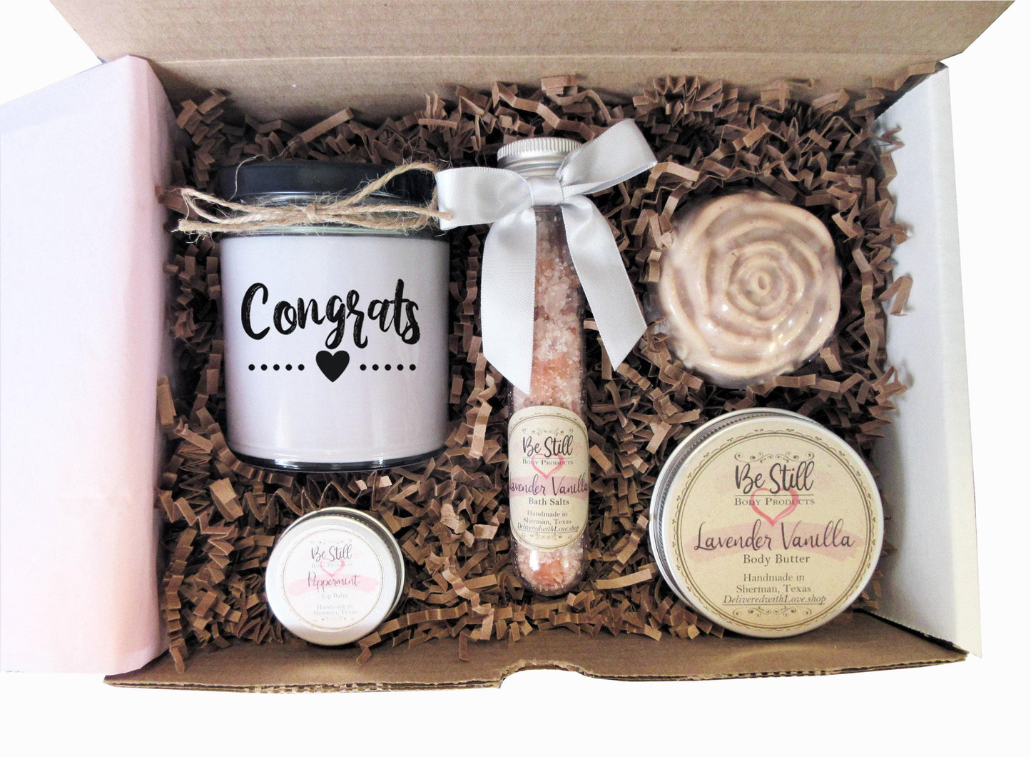 Congratulations GIFT Box | Care Package | Self Care Gift Box | Spa Gift Box | Congrats Gift for Friend, Coworker, Daughter, Niece, Client