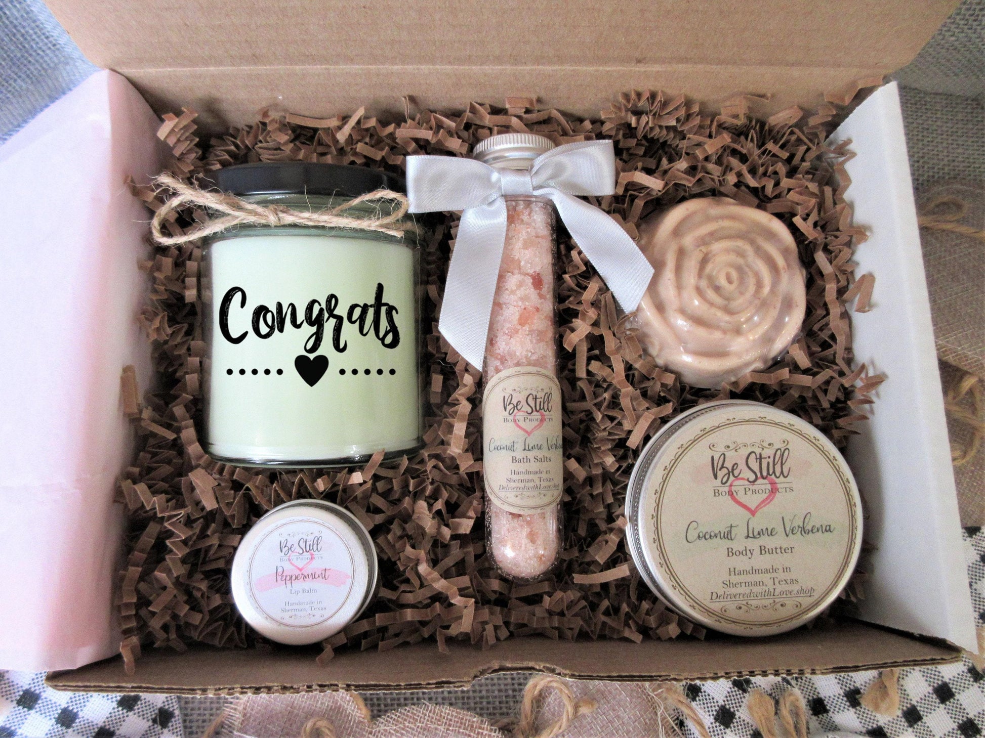 Congratulations GIFT Box | Care Package | Self Care Gift Box | Spa Gift Box | Congrats Gift for Friend, Coworker, Daughter, Niece, Client