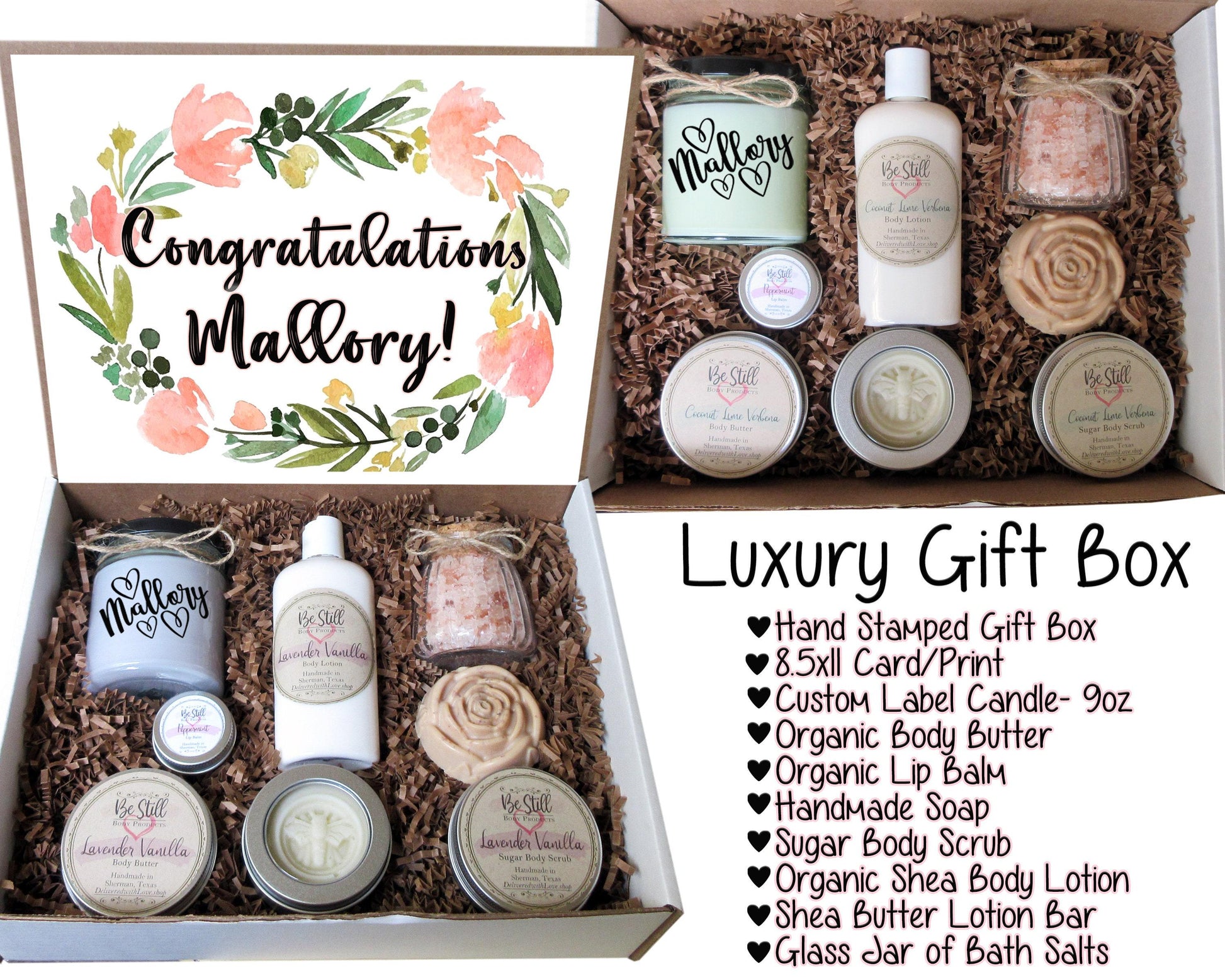 Congratulations Gift Box | Self Care Gift Box | Custom Gift Box | Personalized Care Package | Congrats Gift | Graduation, Promotion, New Job