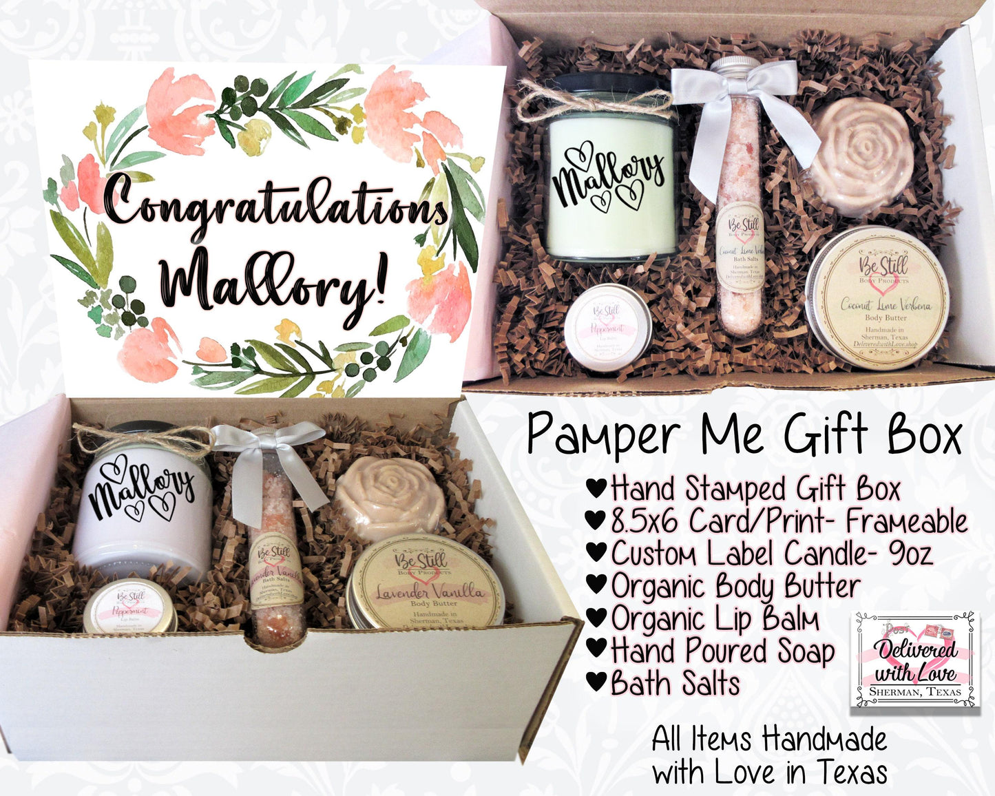 Congratulations Gift Box | Self Care Gift Box | Custom Gift Box | Personalized Care Package | Congrats Gift | Graduation, Promotion, New Job