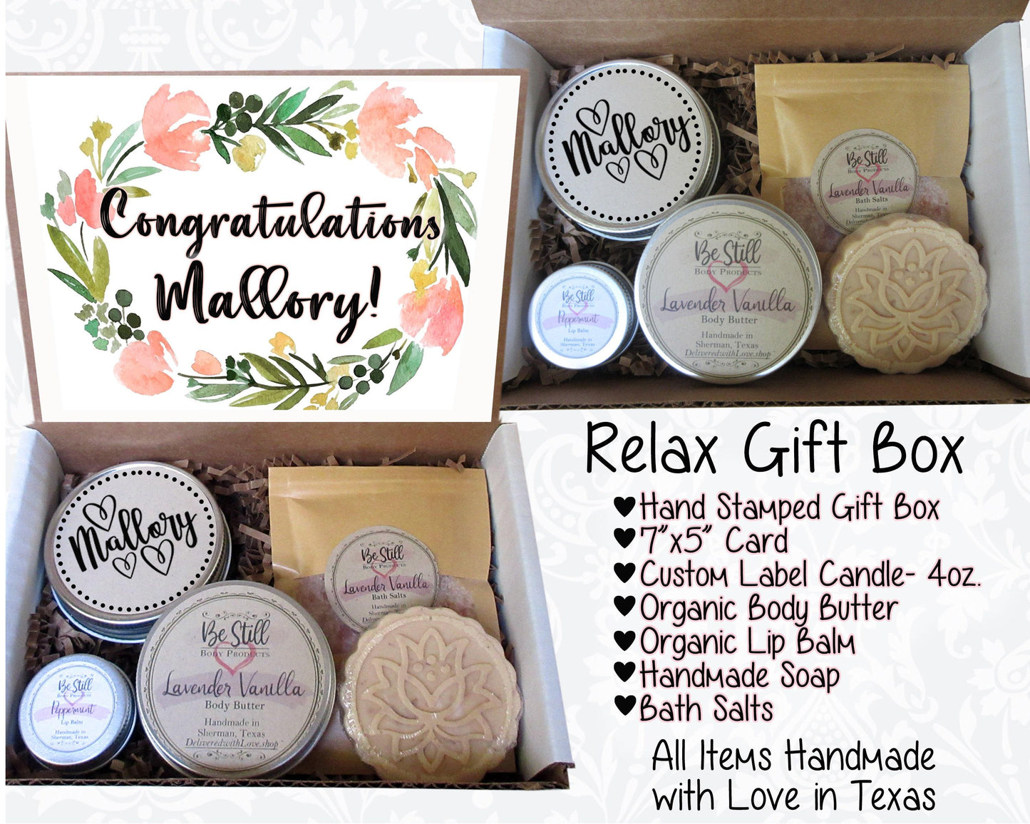 Congratulations Gift Box | Self Care Gift Box | Custom Gift Box | Personalized Care Package | Congrats Gift | Graduation, Promotion, New Job