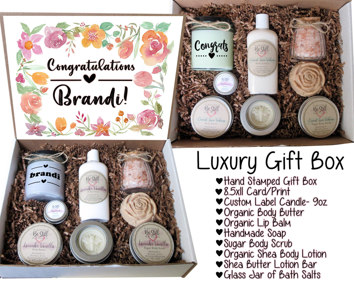Congratulations Gift | Congrats Care Package | Self Care Gift Box | Personalized Gift | Graduation, New Job, Promotion, New Home, Success