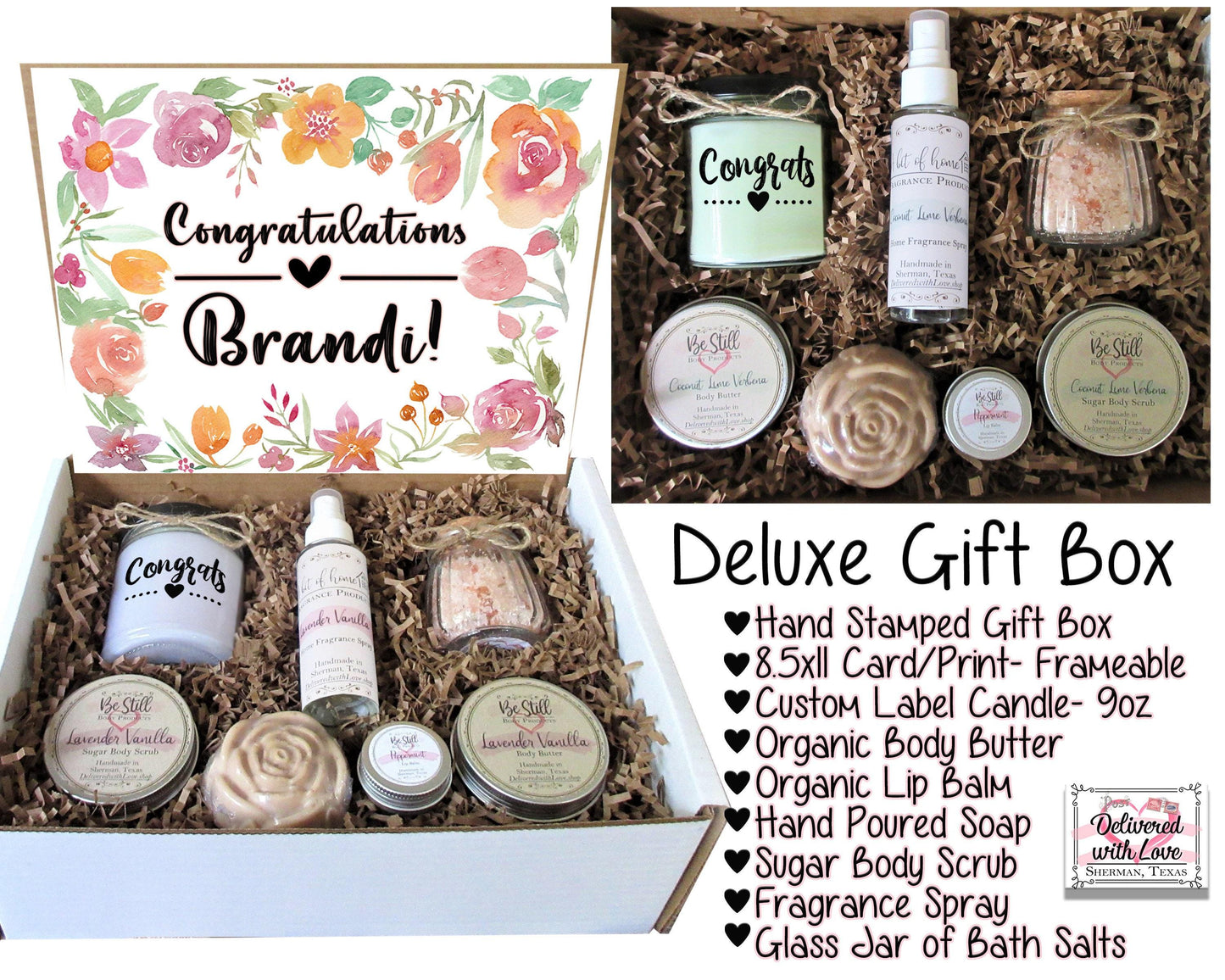 Congratulations Gift | Congrats Care Package | Self Care Gift Box | Personalized Gift | Graduation, New Job, Promotion, New Home, Success