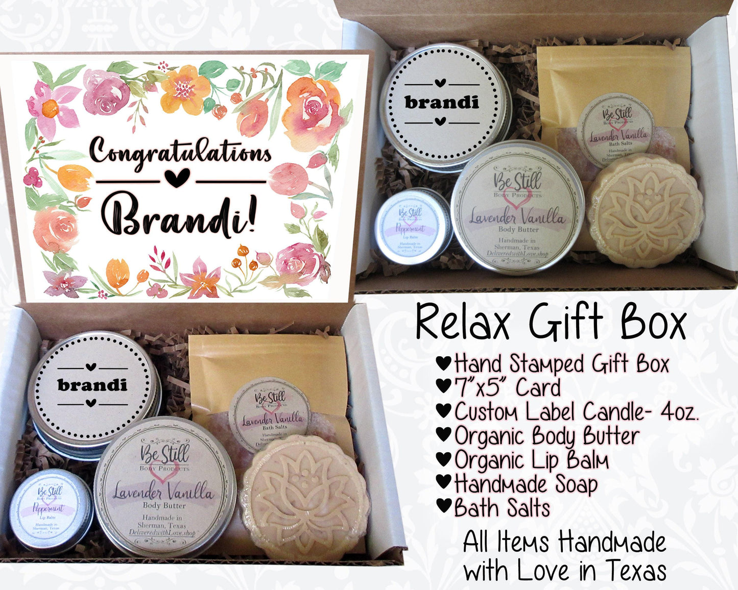 Congratulations Gift | Congrats Care Package | Self Care Gift Box | Personalized Gift | Graduation, New Job, Promotion, New Home, Success