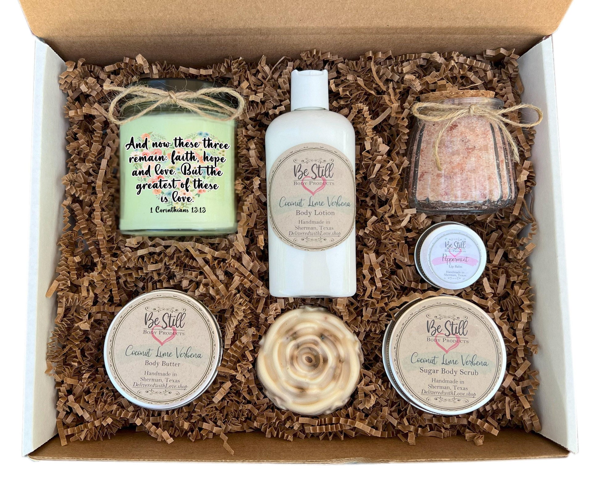 1 Corinthians 13:13 Spa Box | Faith, Hope and Love | The Greatest of These is Love | For You or a Gift | Christian Gift Box