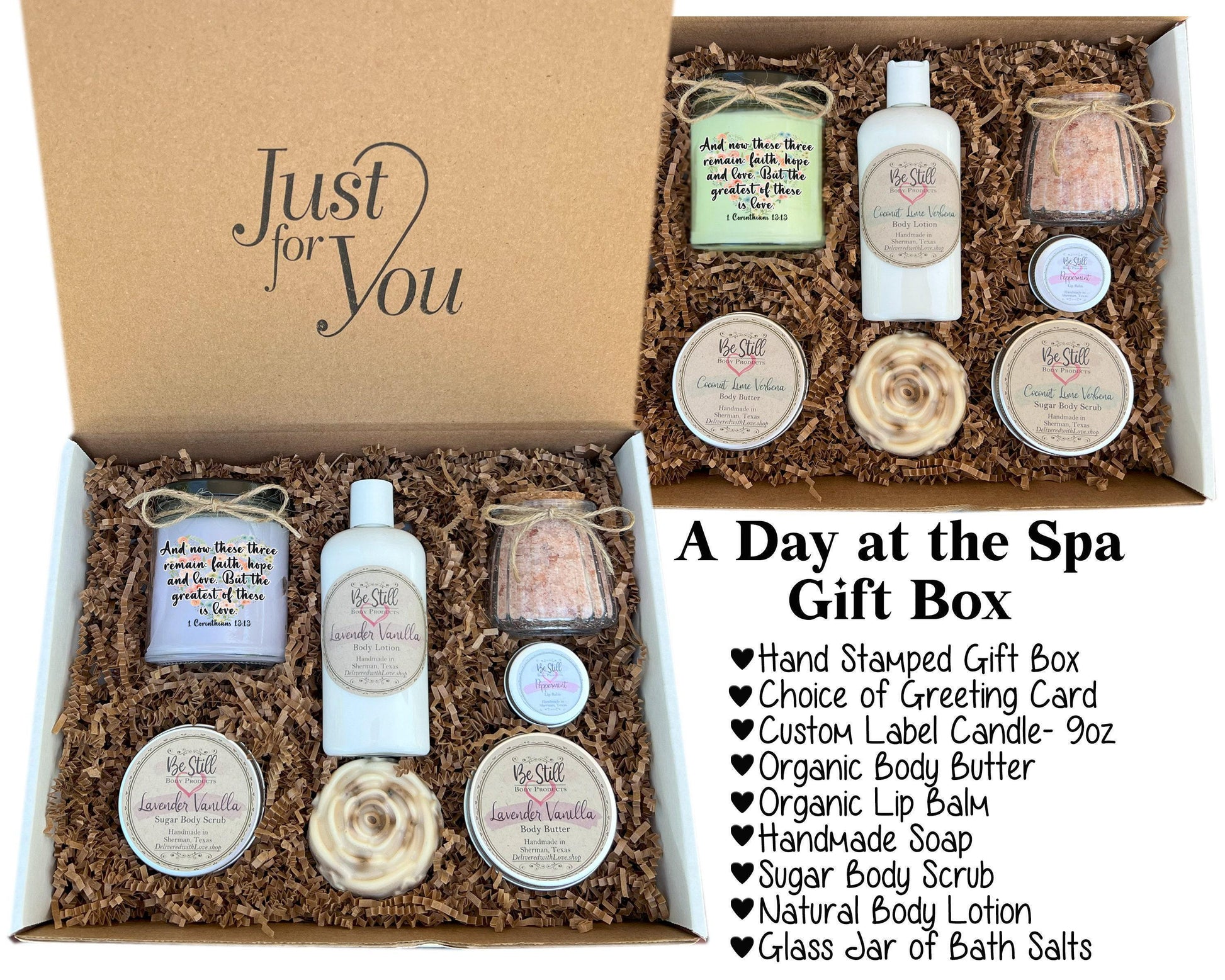 1 Corinthians 13:13 Spa Box | Faith, Hope and Love | The Greatest of These is Love | For You or a Gift | Christian Gift Box
