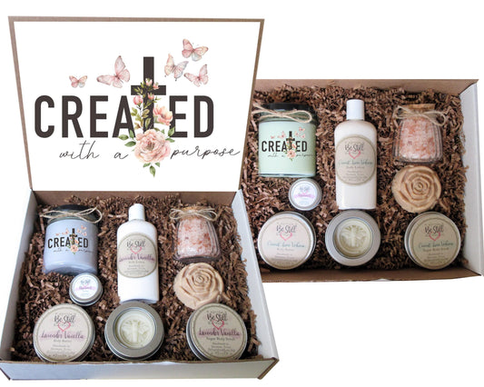 Created with a Purpose | Christian Gift Box | Care Package for Her | Self Care Gift Box | Christian Gifts | Personalized Gift Box