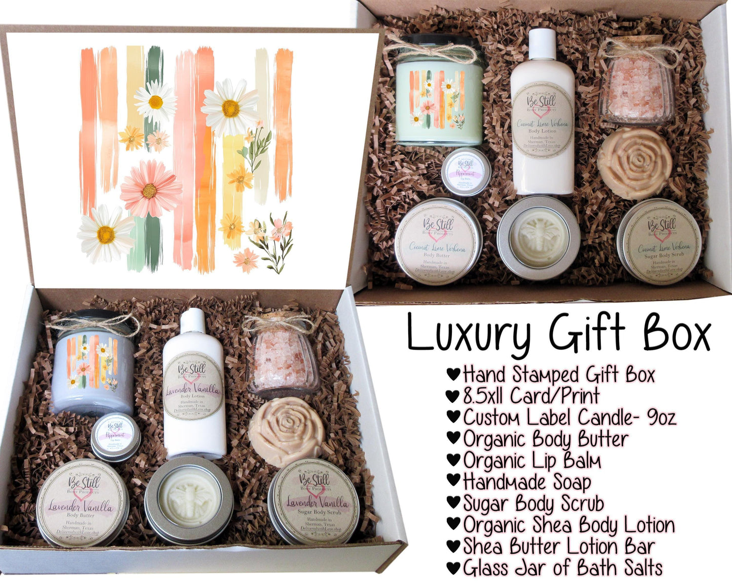 Daisy Aesthetic Gift Box | Handmade Spa Set, Self Care for Women