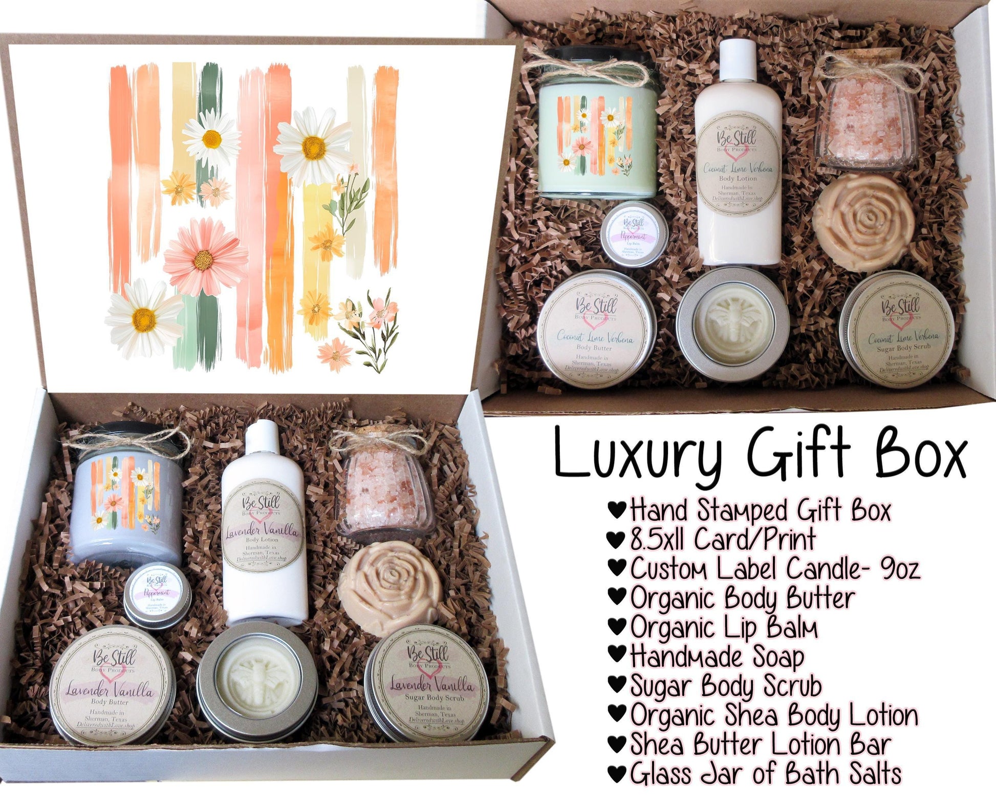 Daisy Aesthetic Gift Box | Handmade Spa Set, Self Care for Women