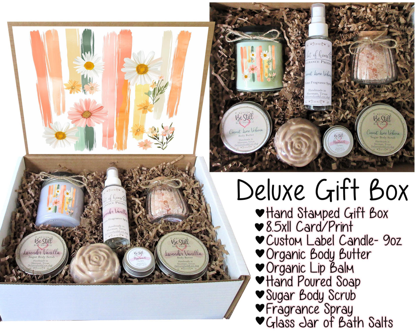 Daisy Aesthetic Gift Box | Handmade Spa Set, Self Care for Women
