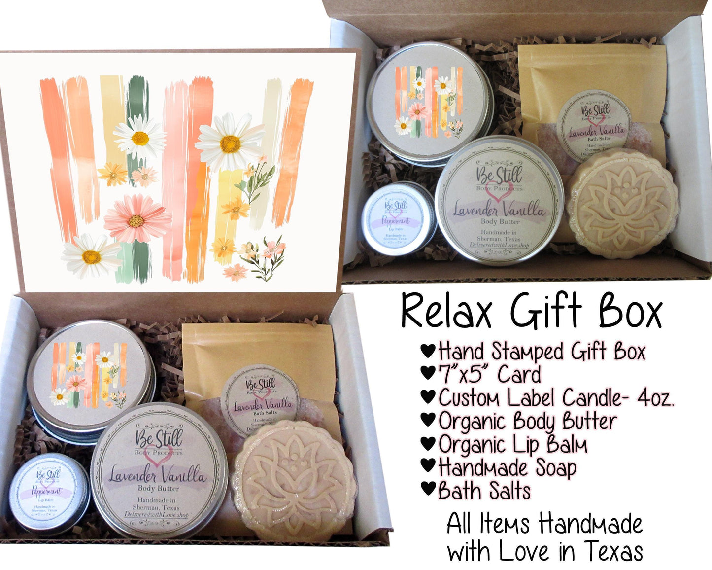 Daisy Aesthetic Gift Box | Handmade Spa Set, Self Care for Women
