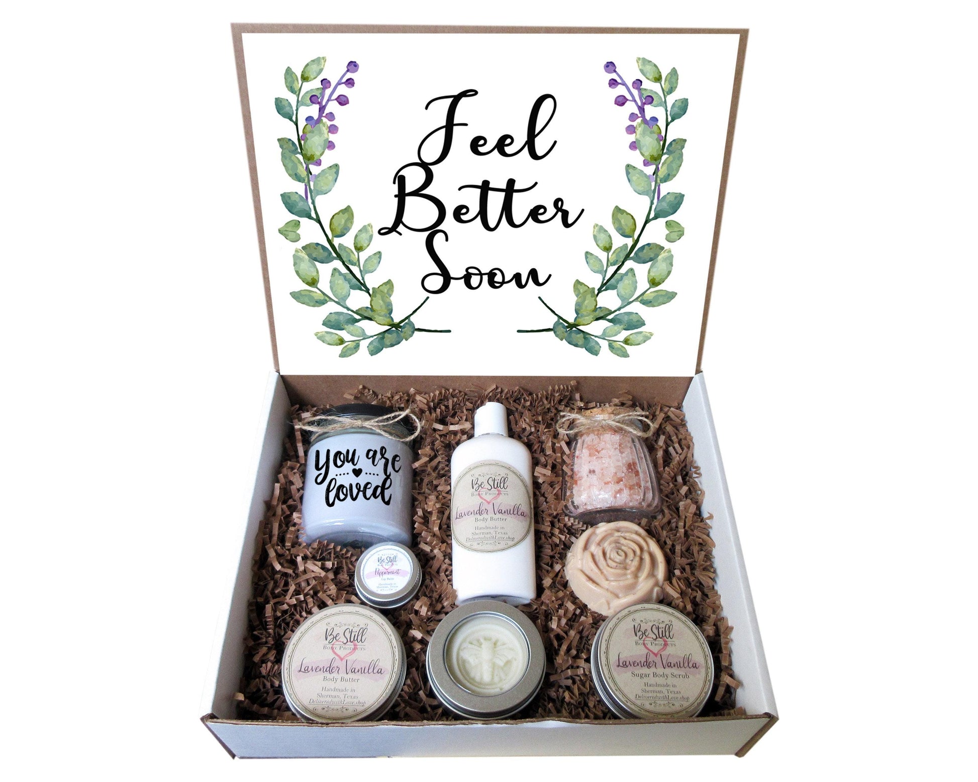Feel Better Soon Care Package | Personalized Get Well Gift  | Self Care Gift Box | Get Well, Injury, Surgery, Sickness