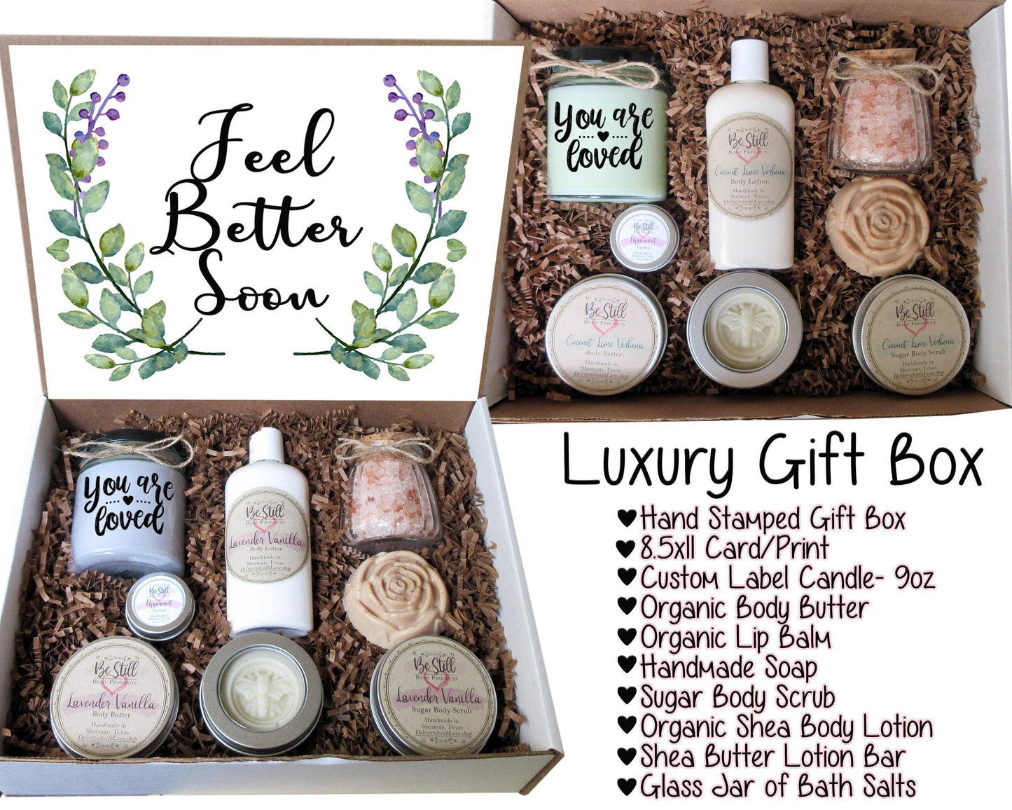 Feel Better Soon Care Package | Personalized Get Well Gift  | Self Care Gift Box | Get Well, Injury, Surgery, Sickness