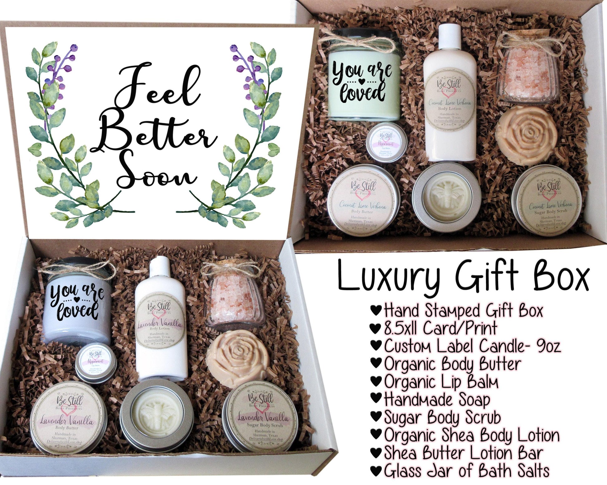 Feel Better Soon Care Package | Personalized Get Well Gift  | Self Care Gift Box | Get Well, Injury, Surgery, Sickness