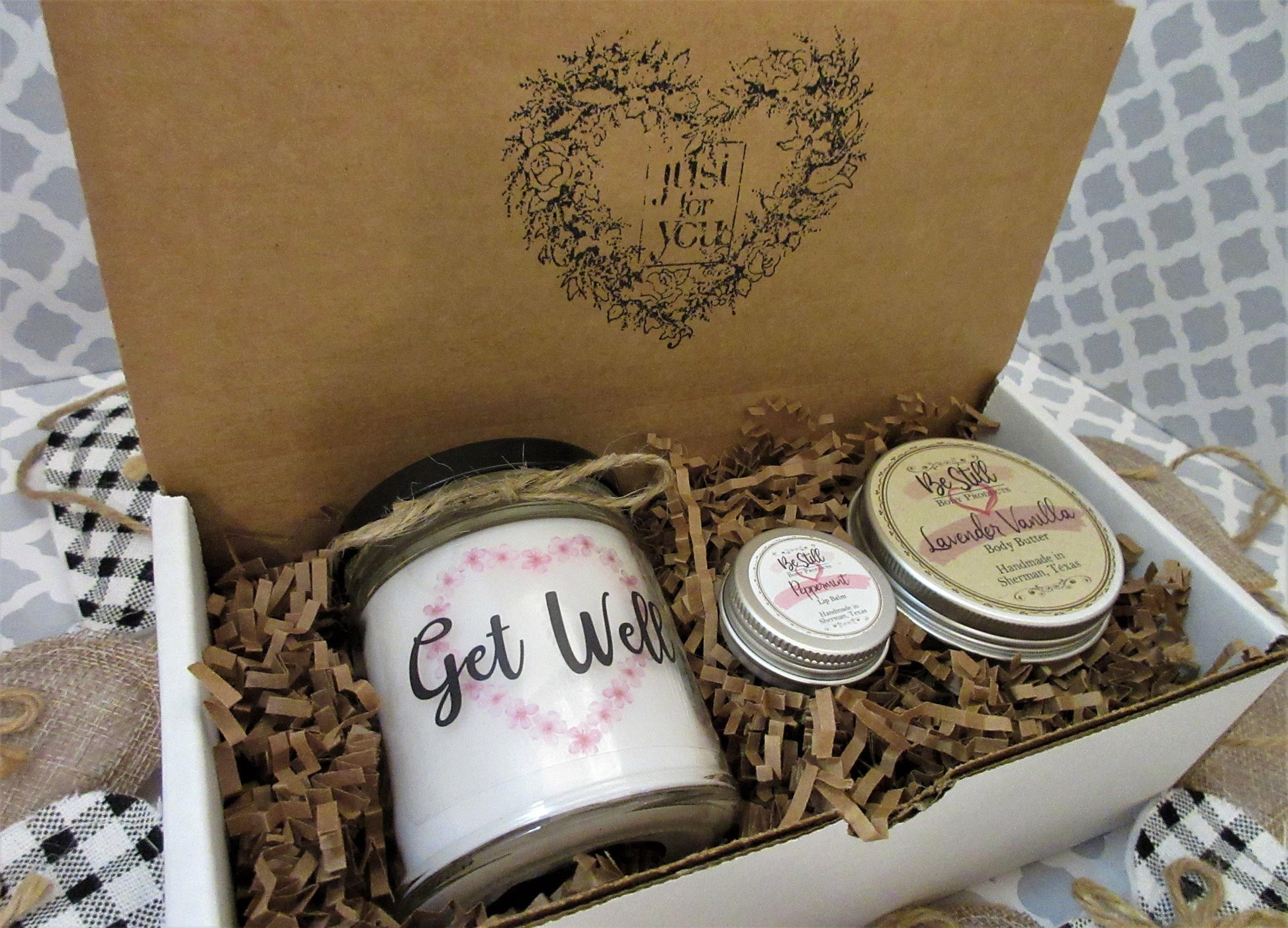 GET WELL GIFT | Custom Gift Candle | Self Care Gift Box | Feel Better Soon | Handmade in Texas | Mom, Friend, Coworker, Grandmother