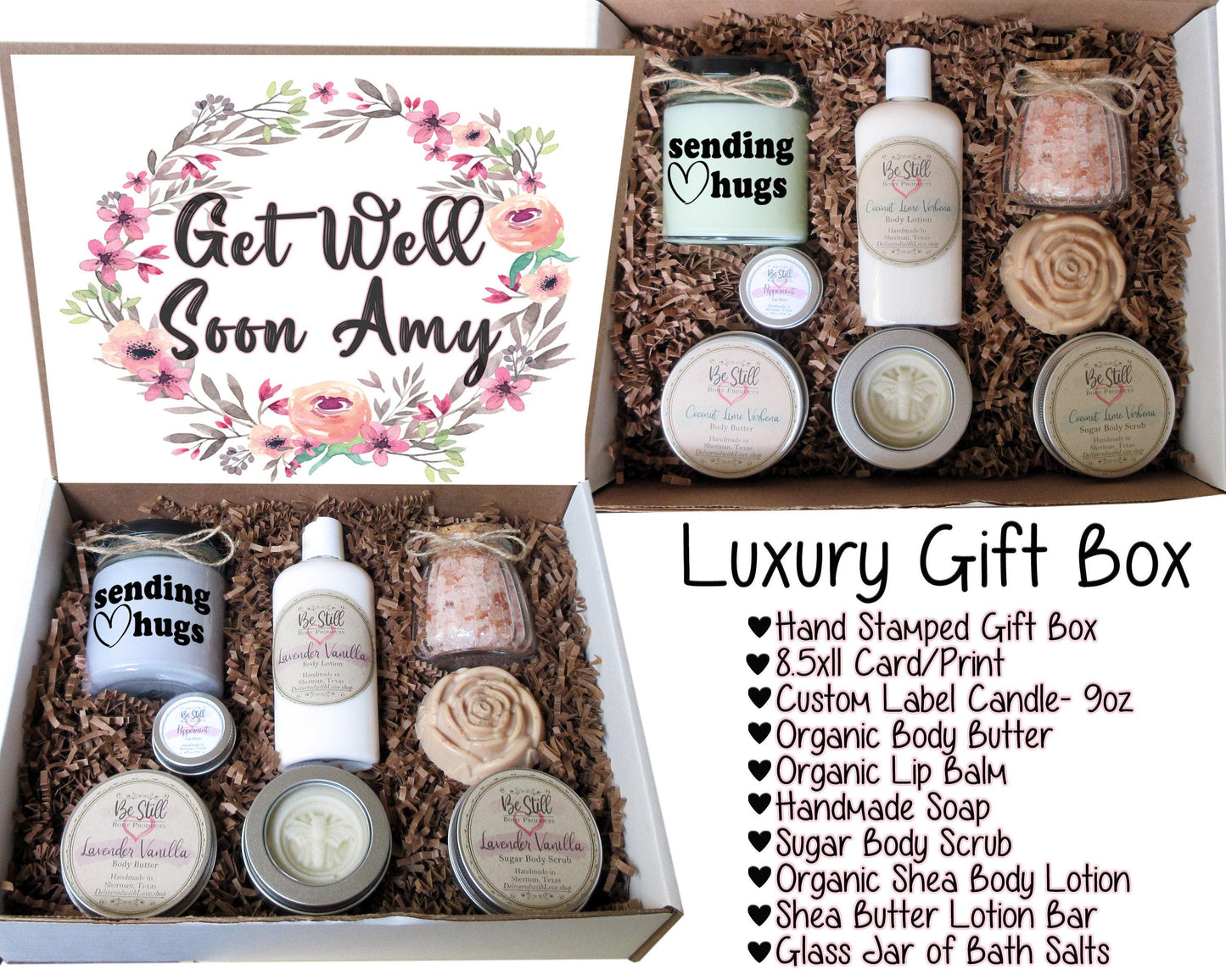 GET WELL GIFT | Personalized Gift Box | Feel Better Soon | Surgery Gift | Self Care Gift Box | Care Package | Friend, Coworker, Client