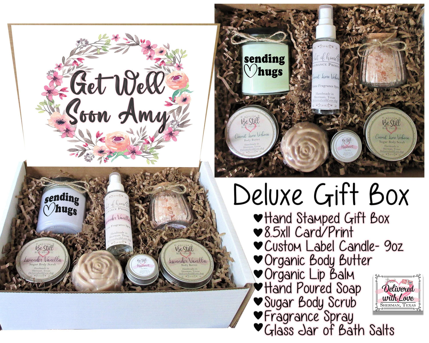 GET WELL GIFT | Personalized Gift Box | Feel Better Soon | Surgery Gift | Self Care Gift Box | Care Package | Friend, Coworker, Client