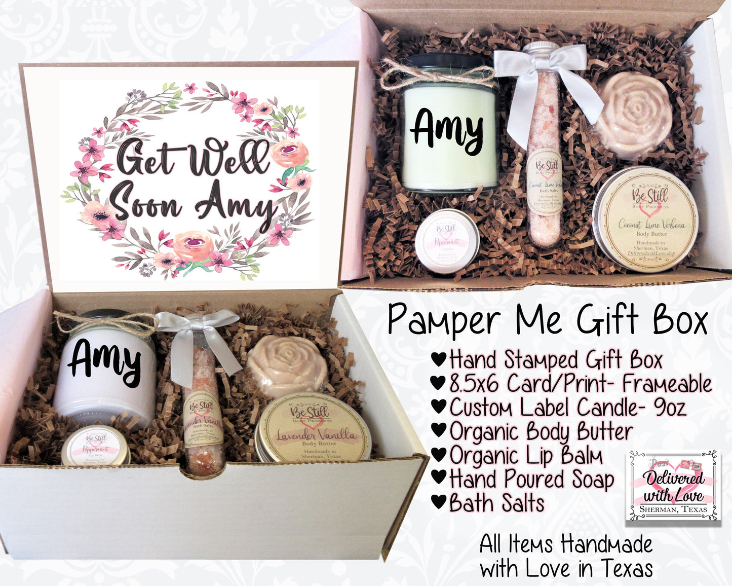 GET WELL GIFT | Personalized Gift Box | Feel Better Soon | Surgery Gift | Self Care Gift Box | Care Package | Friend, Coworker, Client