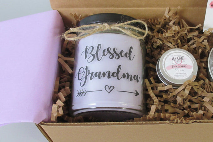 GRANDMOTHER GIFT | Blessed Grandma | Handmade Custom Candle | Self Care Gift Box | Birthday, Thank You, Miss You, New Grandma