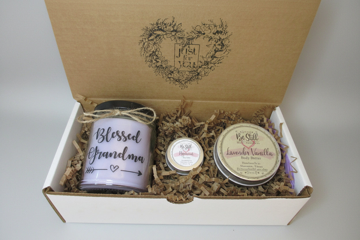 GRANDMOTHER GIFT | Blessed Grandma | Handmade Custom Candle | Self Care Gift Box | Birthday, Thank You, Miss You, New Grandma