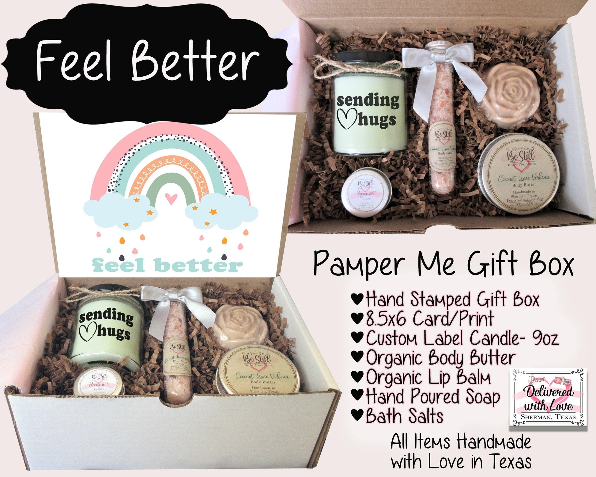 Get Well Soon Care Package | Feel Better Gift Box | Self Care Gift Box | Healing Vibes | Get Well, Injury, Surgery, Sickness