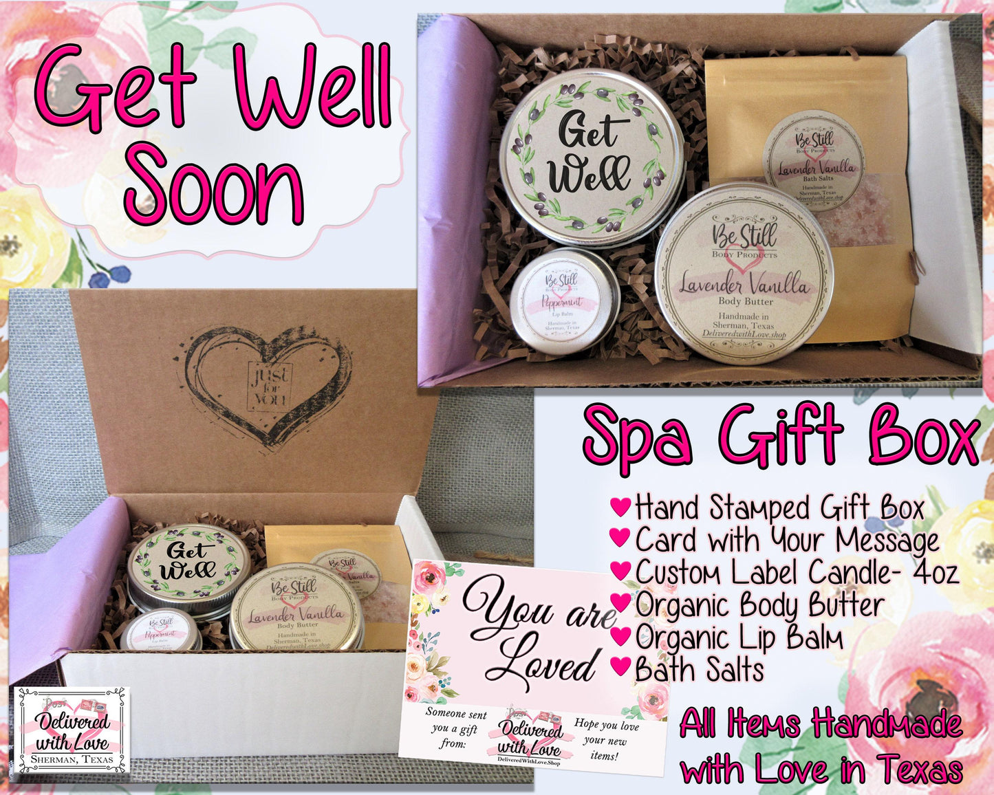 Get Well Soon Care Package | Self Care Gift Box | Get Well Spa Box | Feel Better Soon | Surgery Gift Box | Injury Gift | Recovery Gift