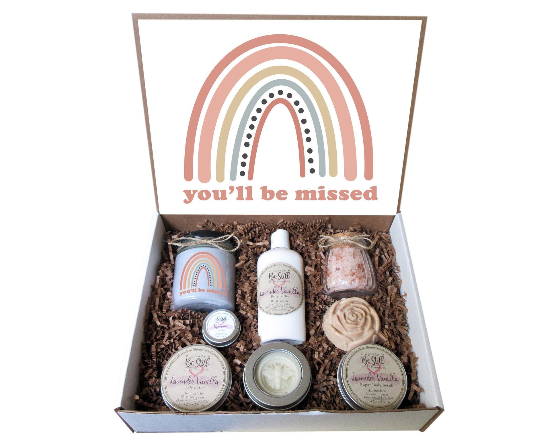 Going Away Gift | You Will Be Missed | Self Care Gift Box | Spa Gift Box | College Care Package | Retirement, Moving, New Job, Relocation