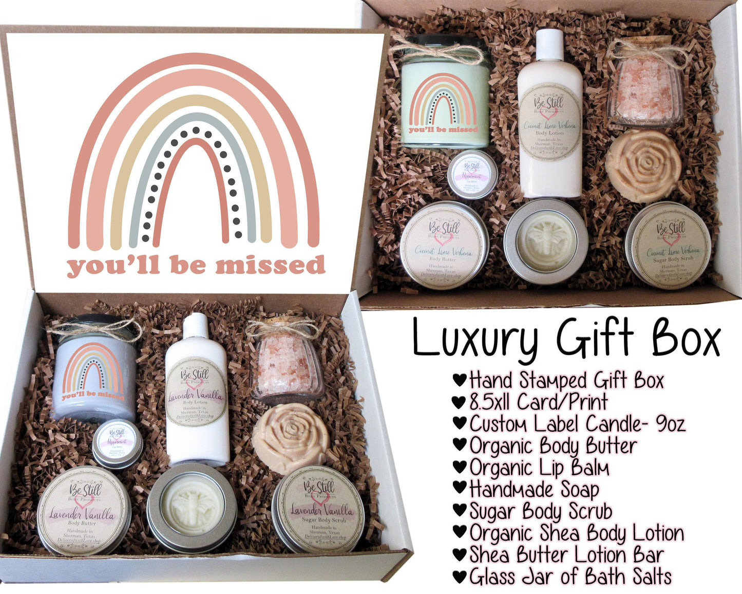 Going Away Gift | You Will Be Missed | Self Care Gift Box | Spa Gift Box | College Care Package | Retirement, Moving, New Job, Relocation