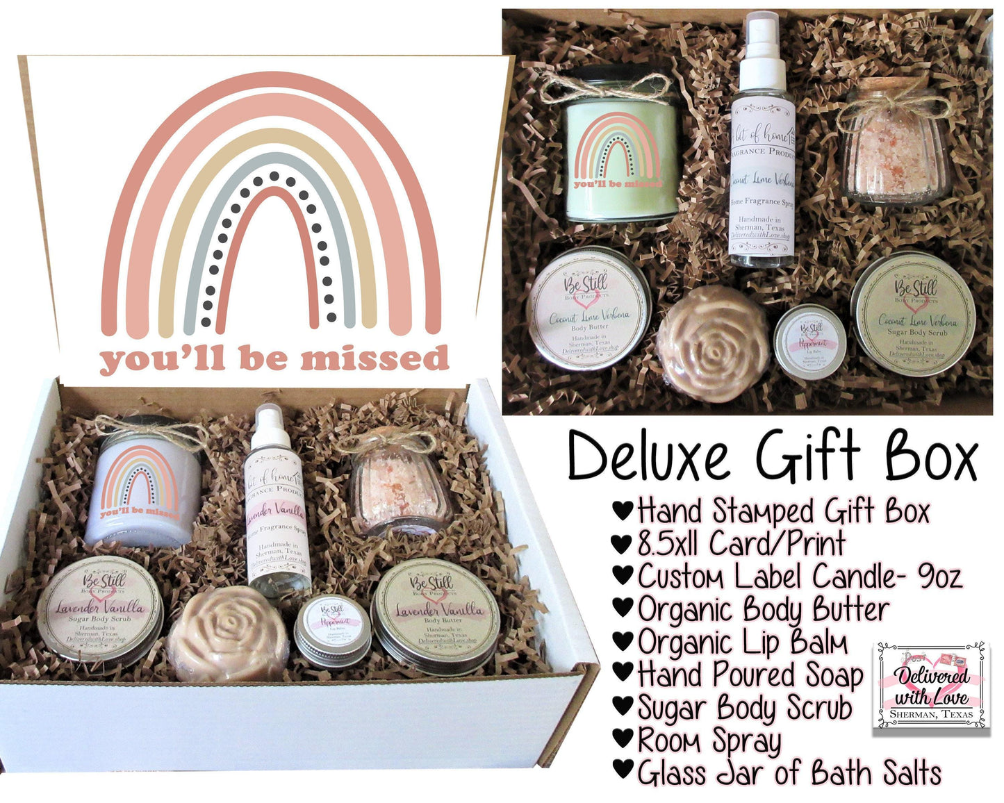 Going Away Gift | You Will Be Missed | Self Care Gift Box | Spa Gift Box | College Care Package | Retirement, Moving, New Job, Relocation