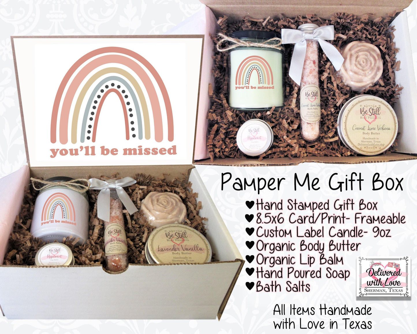 Going Away Gift | You Will Be Missed | Self Care Gift Box | Spa Gift Box | College Care Package | Retirement, Moving, New Job, Relocation