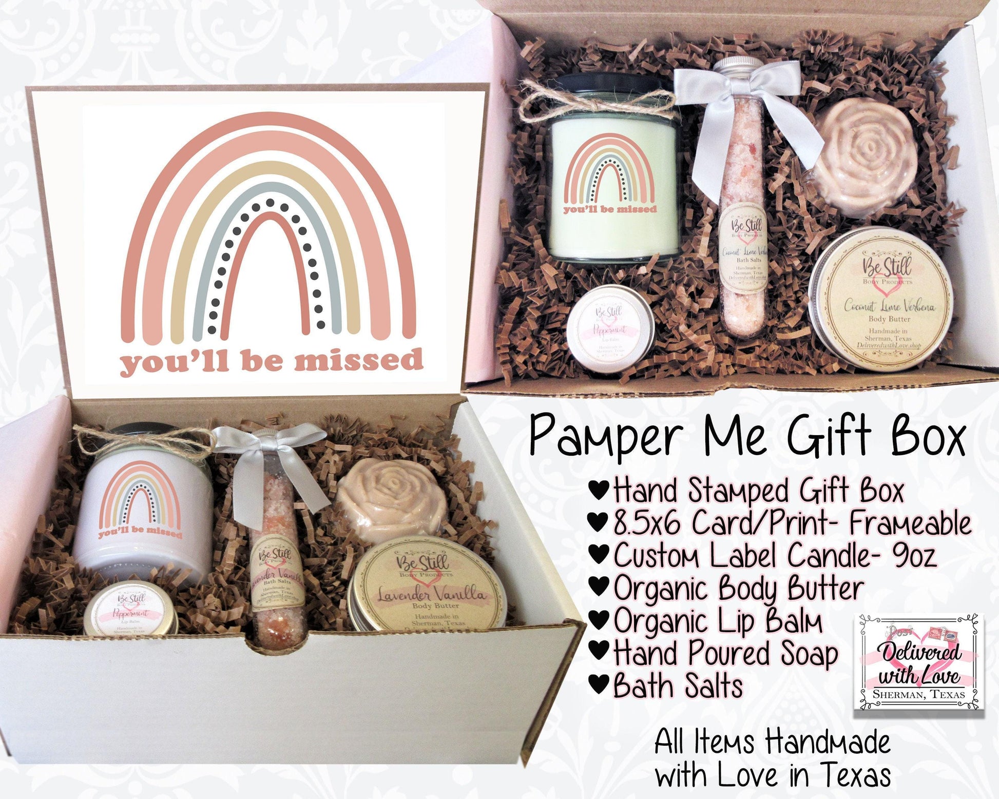 Going Away Gift | You Will Be Missed | Self Care Gift Box | Spa Gift Box | College Care Package | Retirement, Moving, New Job, Relocation