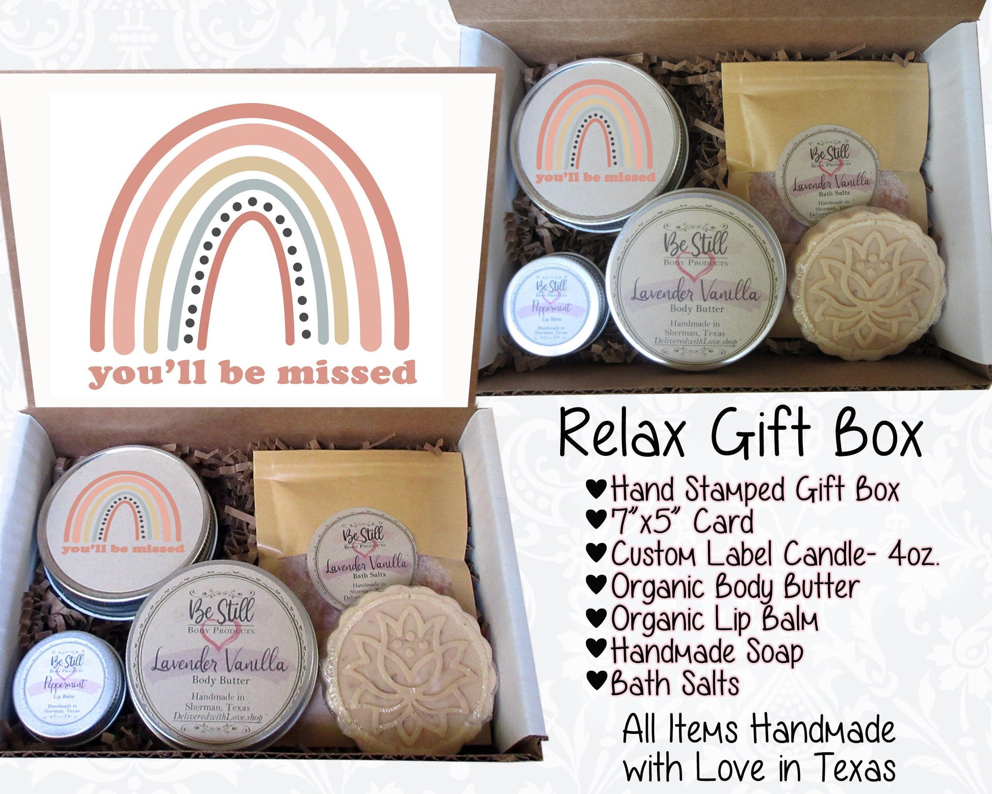 Going Away Gift | You Will Be Missed | Self Care Gift Box | Spa Gift Box | College Care Package | Retirement, Moving, New Job, Relocation