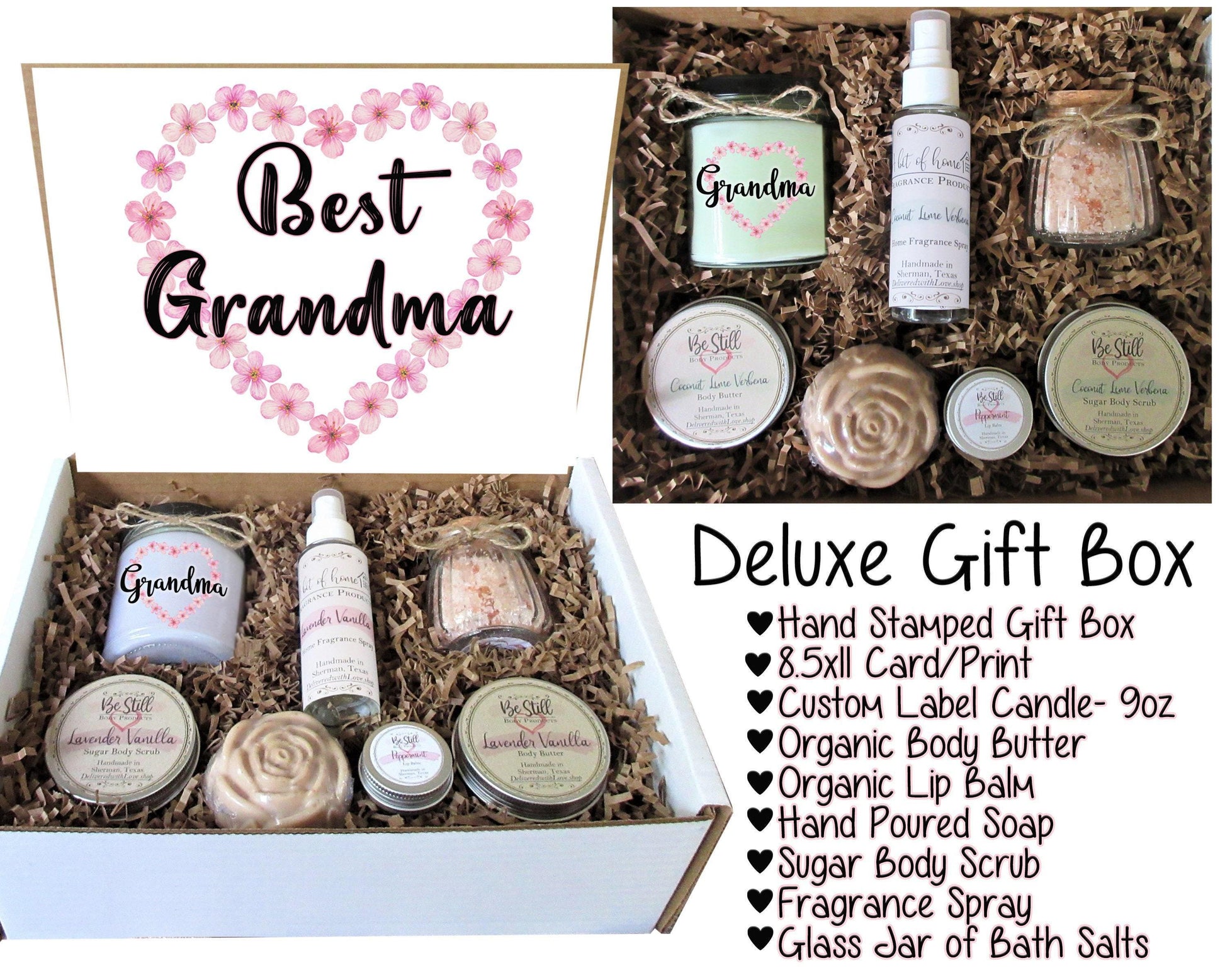 Grandma Gift Box | Mother's Day | Care Package| Grandma Gift | Spa Gift Box | Handmade Products | Grandma, Nana, Mimi, Gramma, Abuela