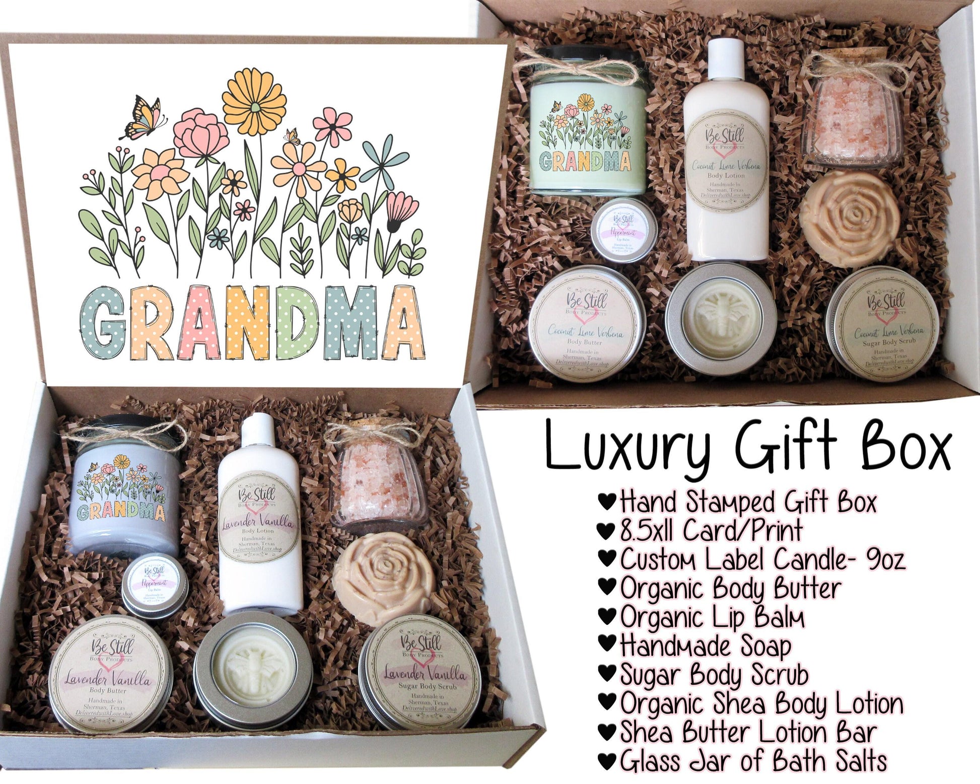 Grandma Spa Gift Box | Mother's Day Gift | Care Package for Her | Grandma Gift | Spa Gift Set | Handmade Products