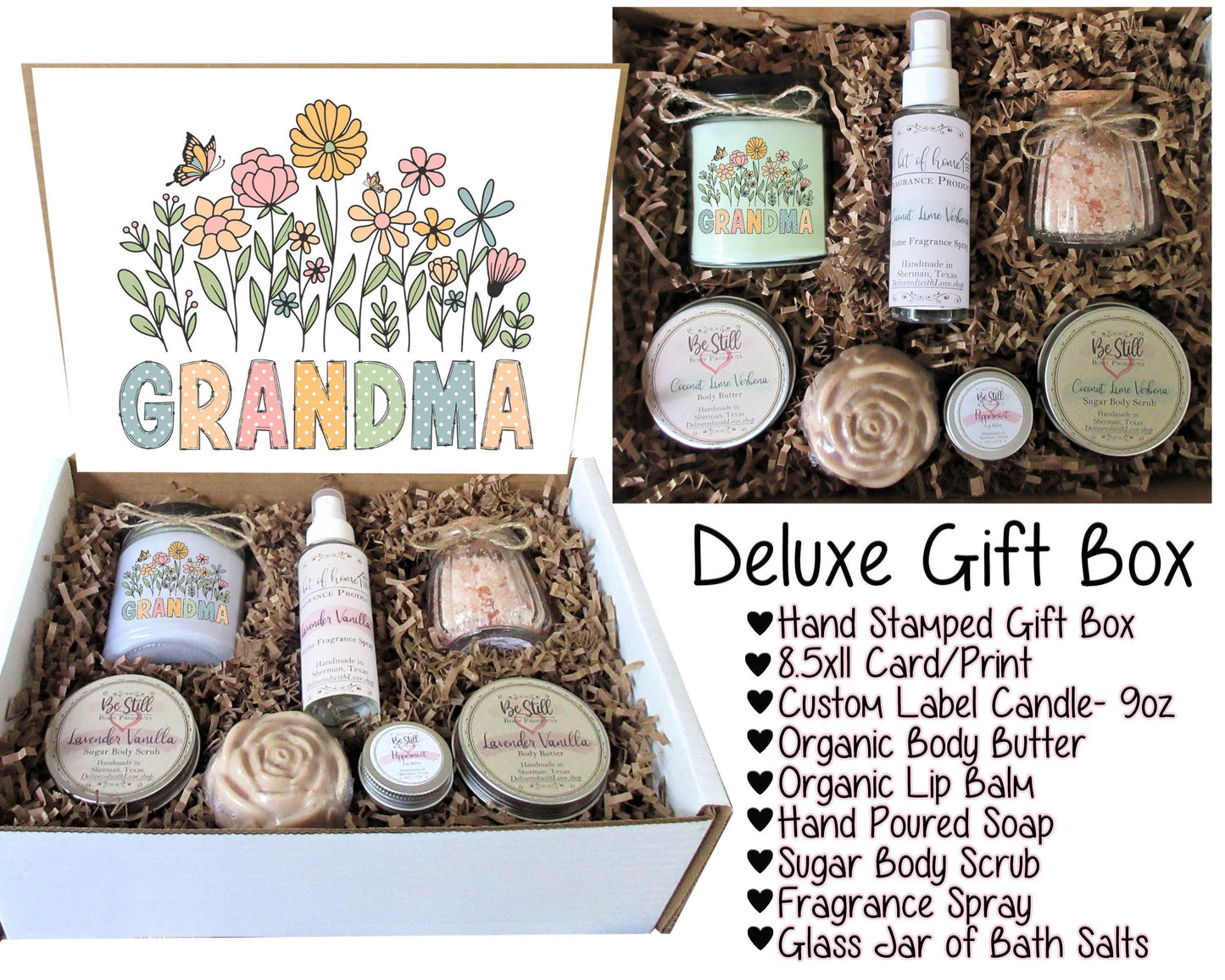 Grandma Spa Gift Box | Mother's Day Gift | Care Package for Her | Grandma Gift | Spa Gift Set | Handmade Products