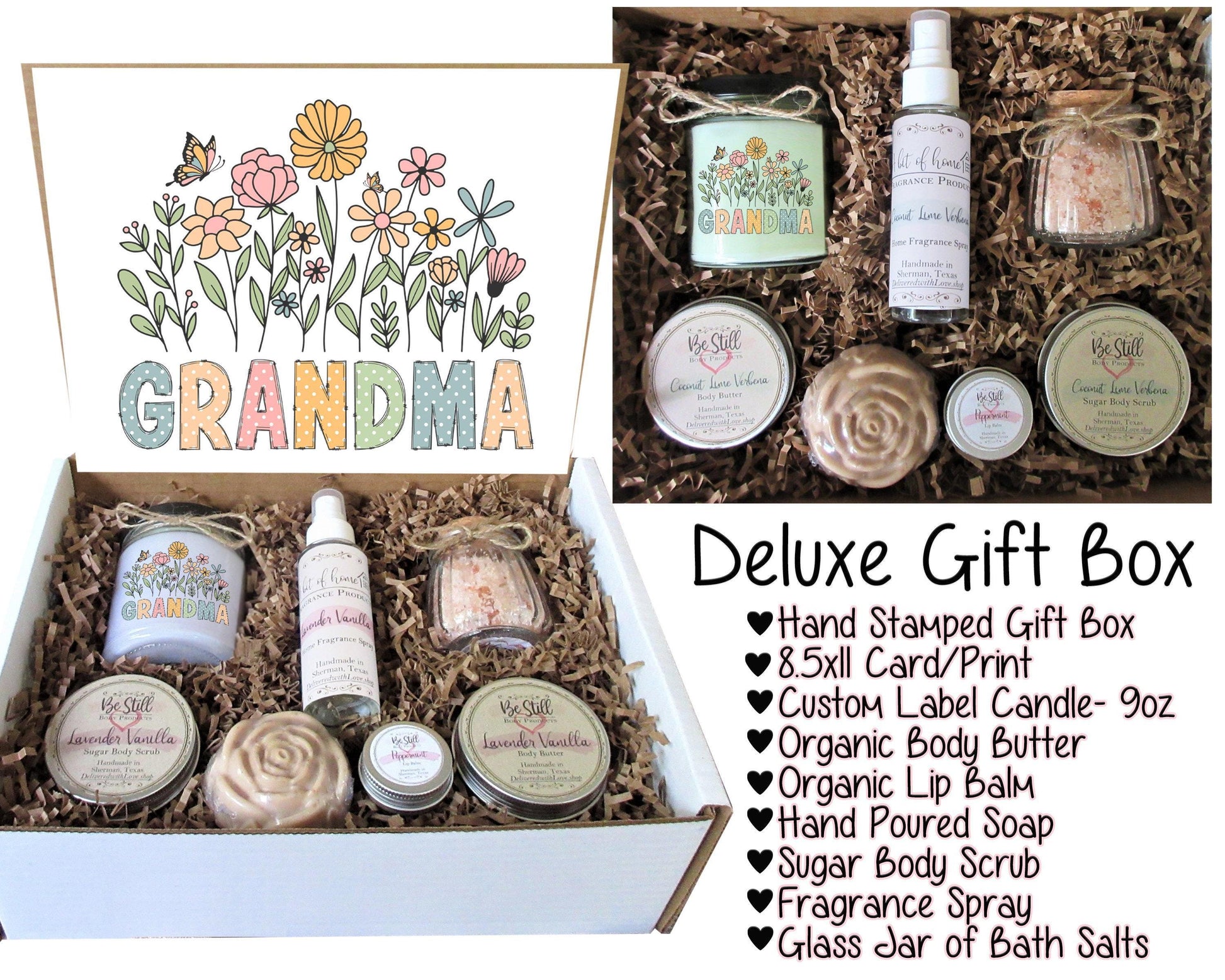 Grandma Spa Gift Box | Mother's Day Gift | Care Package for Her | Grandma Gift | Spa Gift Set | Handmade Products