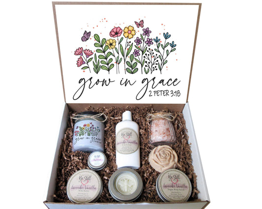 Grow in Grace | Christian Gift Box | Care Package for Her | Self Care Gift Box | Christian Gifts | Handmade Natural Products