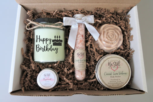 HAPPY BIRTHDAY GIFT Box | Birthday Box | Self Care Gift Box | Custom Candle Box | Birthday Gift for Friend, Daughter, Niece