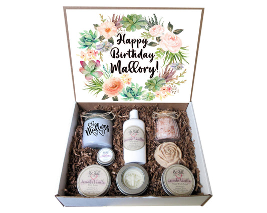 Happy Birthday Box | Personalized Gift | Self Care Gift Box | Custom Candle Box | Birthday Gift for Friend, Daughter, Niece, Granddaughter
