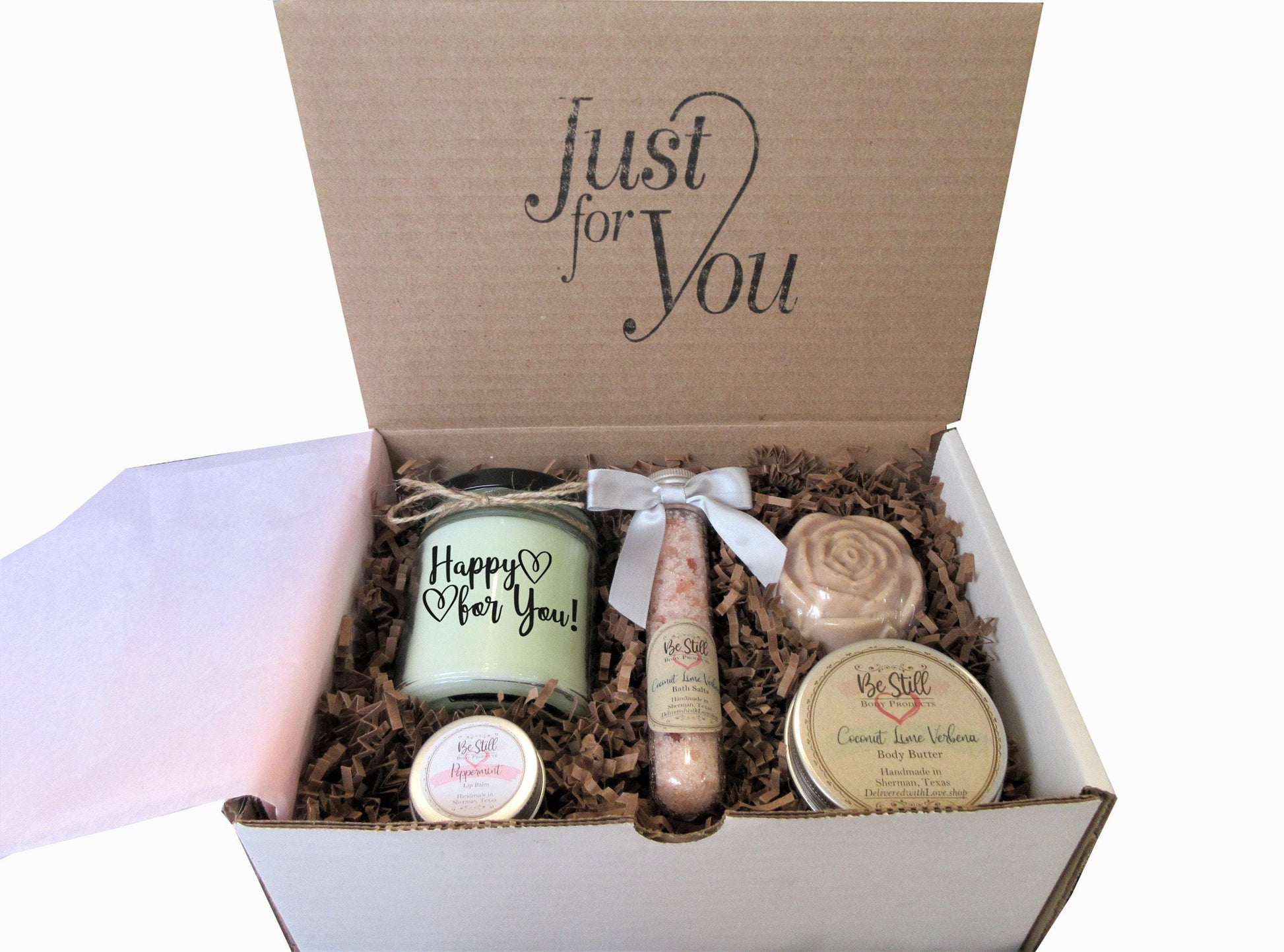 Happy for You Gift Box | Care Package | Self Care Gift Box | Spa Gift Box | Congrats Gift for Friend, Coworker, Niece, Client, Sister